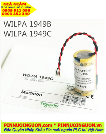 Schneider WILPA 1949C; Pin 3V Lithium size 2/3A chính hãng nuôi nguồn Schneider WILPA 1949C PLC battery